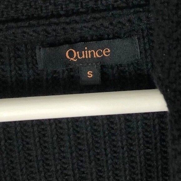 Quince Men's Black Shawl Collar Cardigan Small 5 Button - Picture 11 of 12